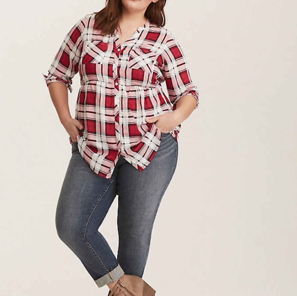 Plaid babydoll tunic from torrid